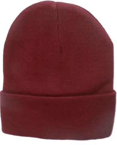 unisex plain burgundy beanie hat Case of 144