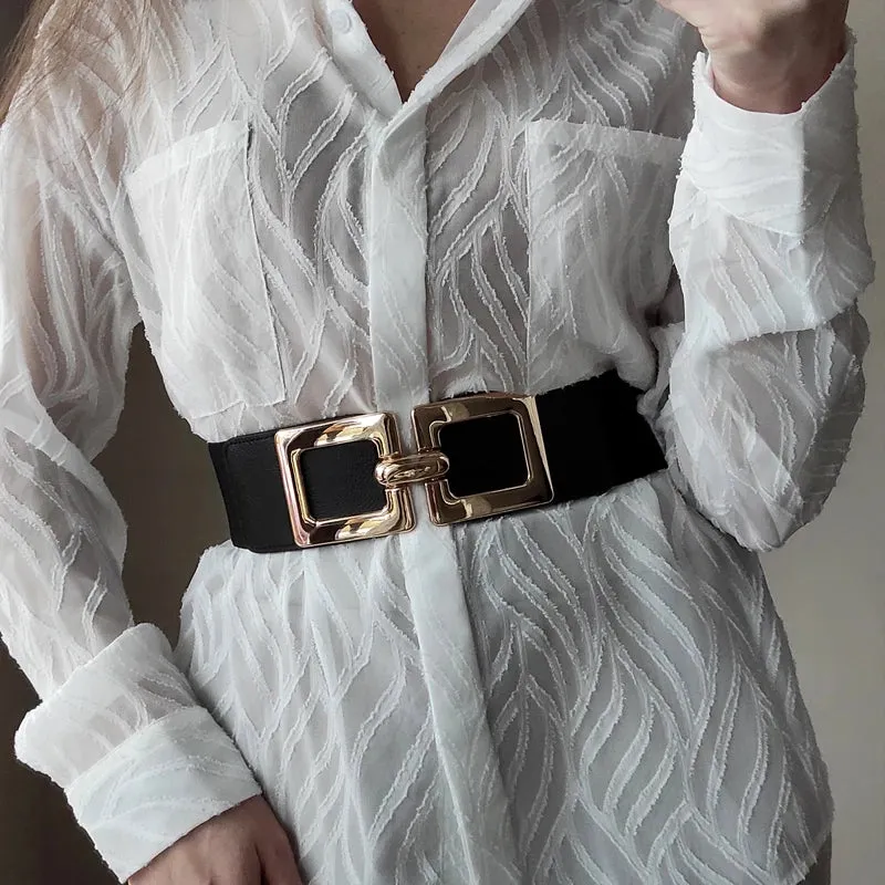 Wide Stretchy Elastic Cinch Belt