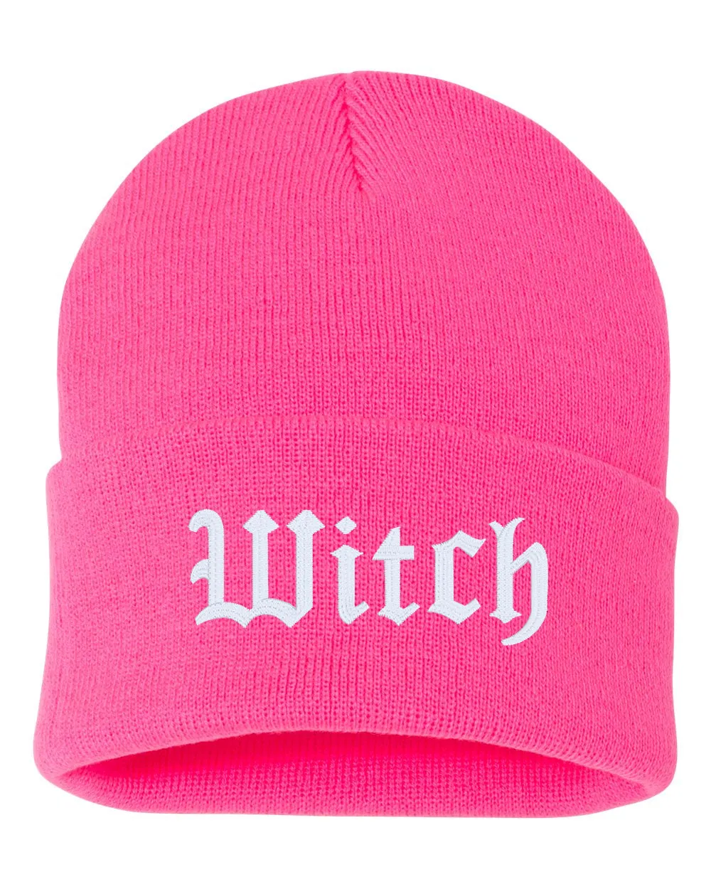 WITCH Embroidered Cuffed Beanie Hat