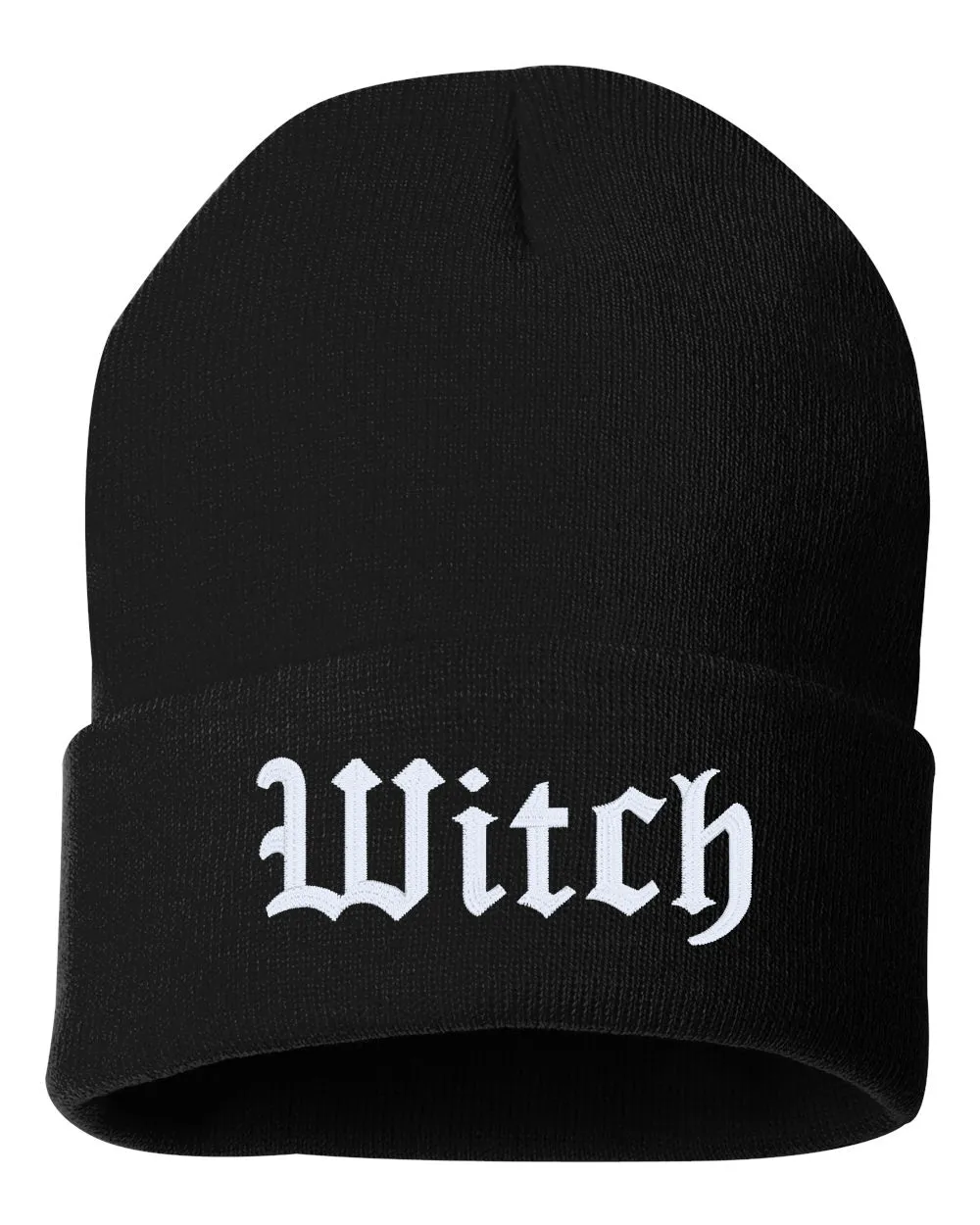 WITCH Embroidered Cuffed Beanie Hat