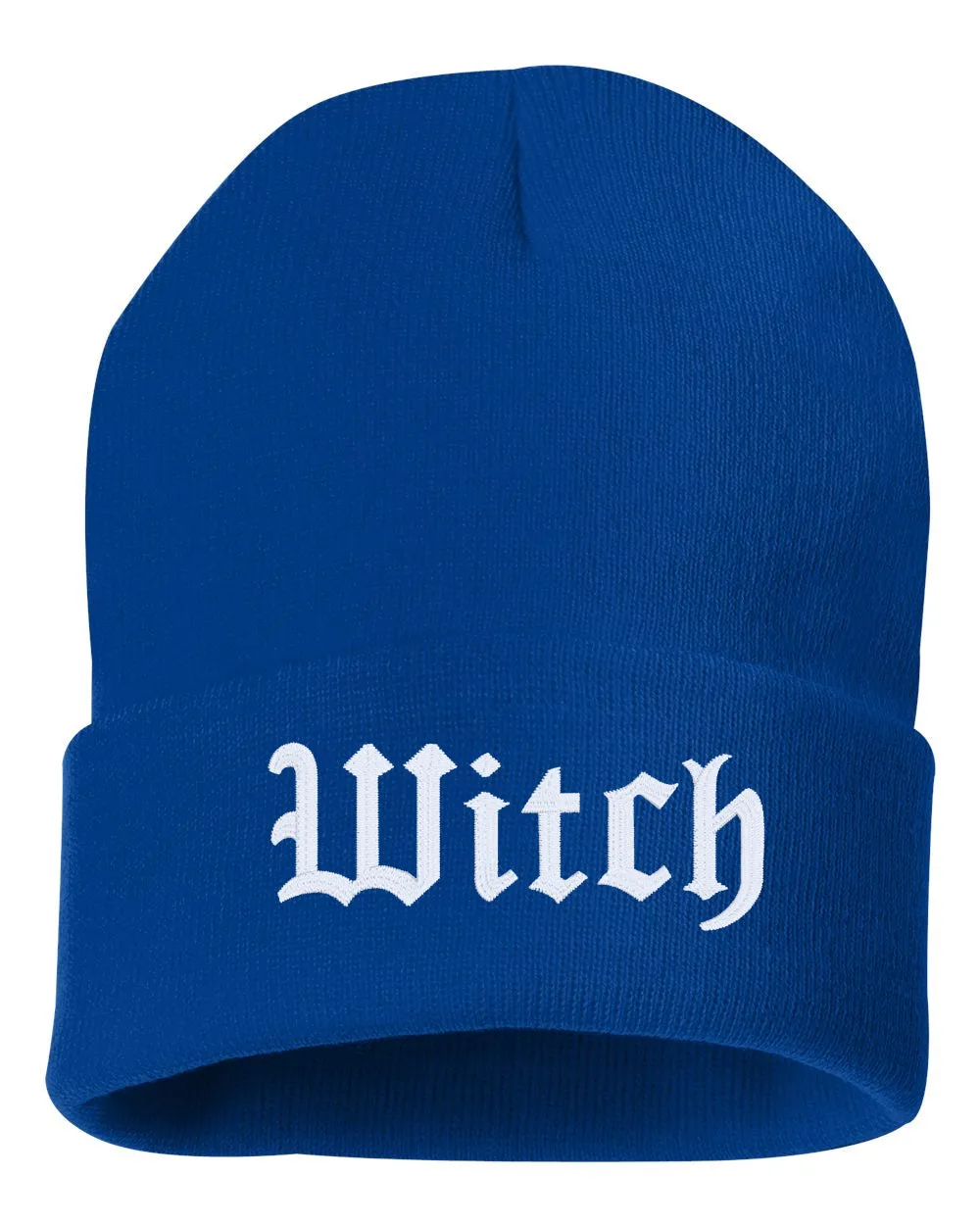 WITCH Embroidered Cuffed Beanie Hat