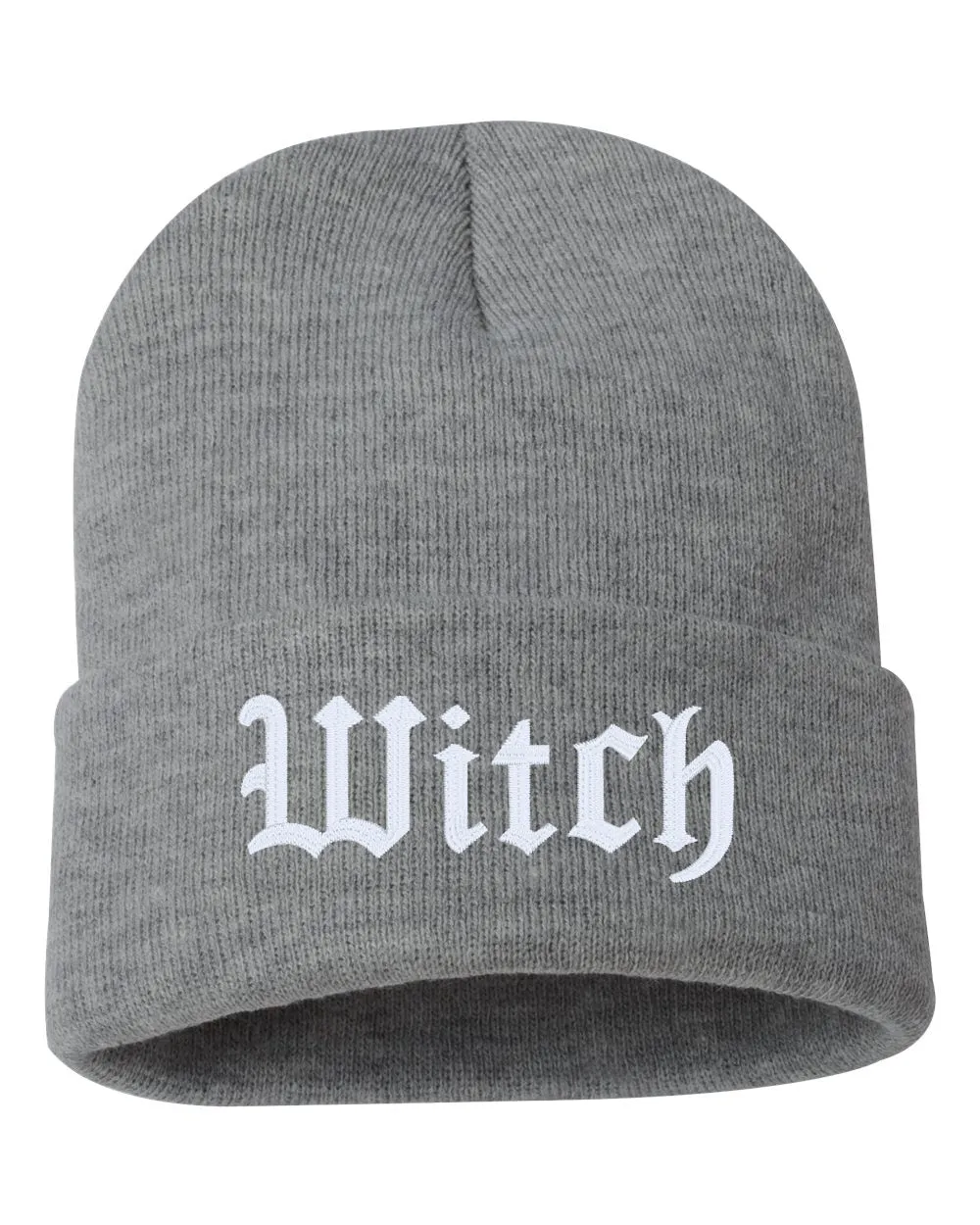 WITCH Embroidered Cuffed Beanie Hat