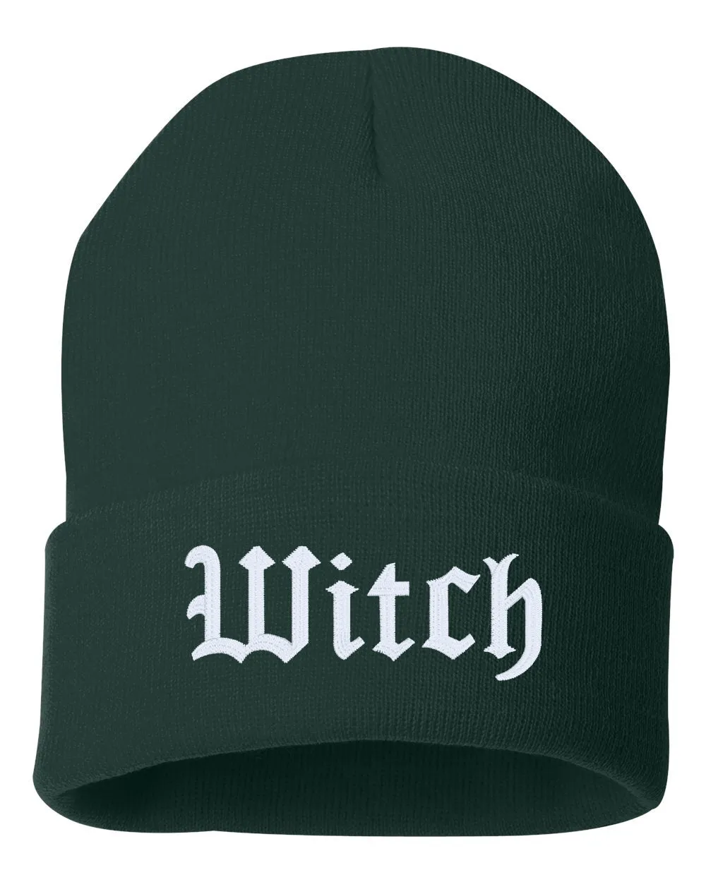 WITCH Embroidered Cuffed Beanie Hat