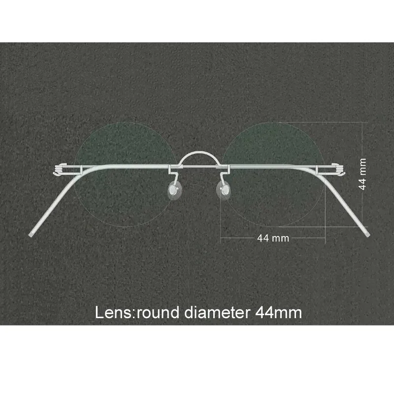 Yujo Unisex Rimless Small Round Screwless Stainless Steel Reading Glasses Y020