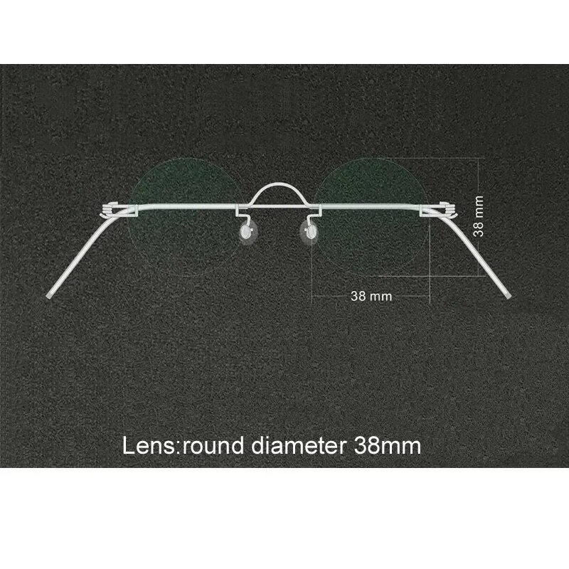 Yujo Unisex Rimless Small Round Screwless Stainless Steel Reading Glasses Y020