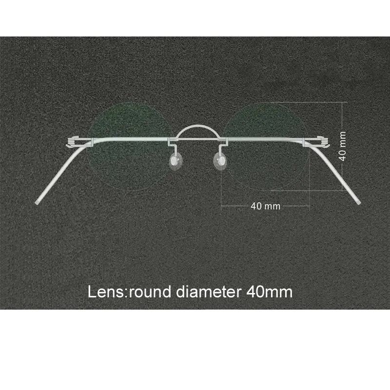 Yujo Unisex Rimless Small Round Screwless Stainless Steel Reading Glasses Y020