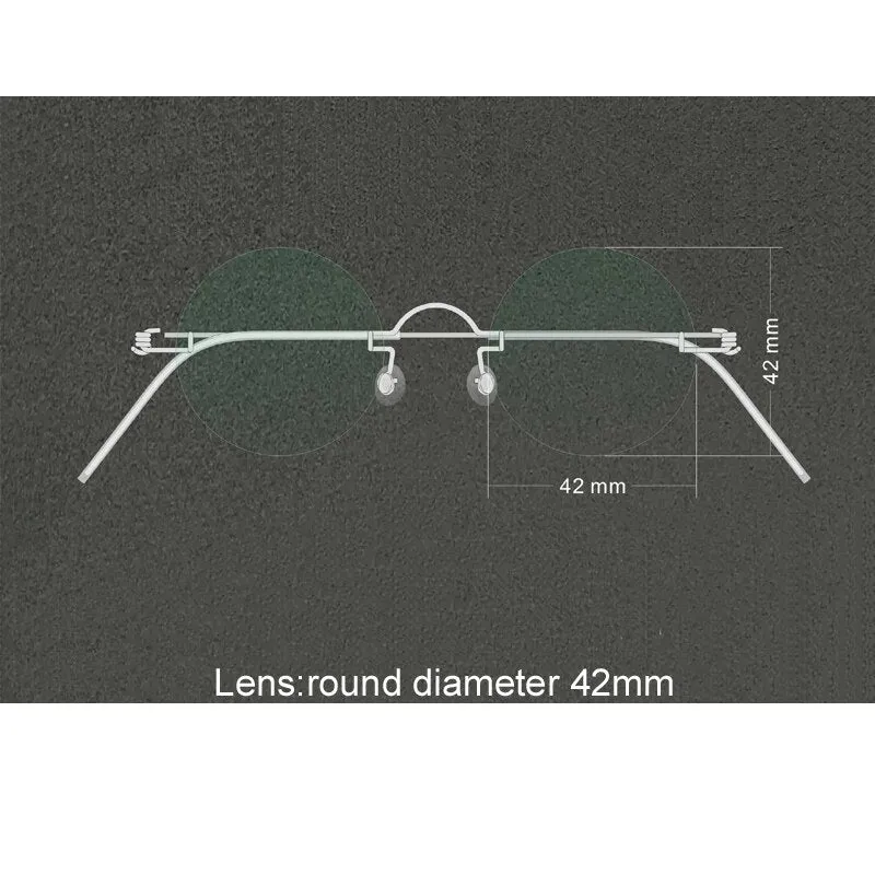 Yujo Unisex Rimless Small Round Screwless Stainless Steel Reading Glasses Y020