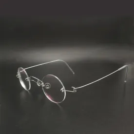 Yujo Unisex Rimless Small Round Screwless Stainless Steel Reading Glasses Y020